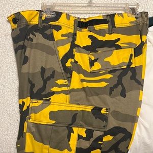 Yellow Camo Cargo Pants